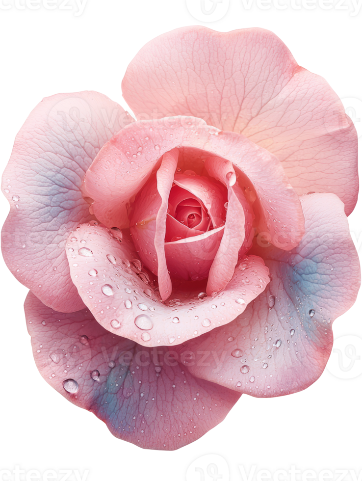 beautiful pink rose with delicate petals and water droplets, symbolizing love and elegance png