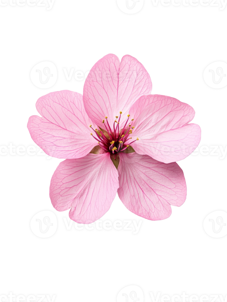 Delicate pink flower with intricate petals and vibrant center png