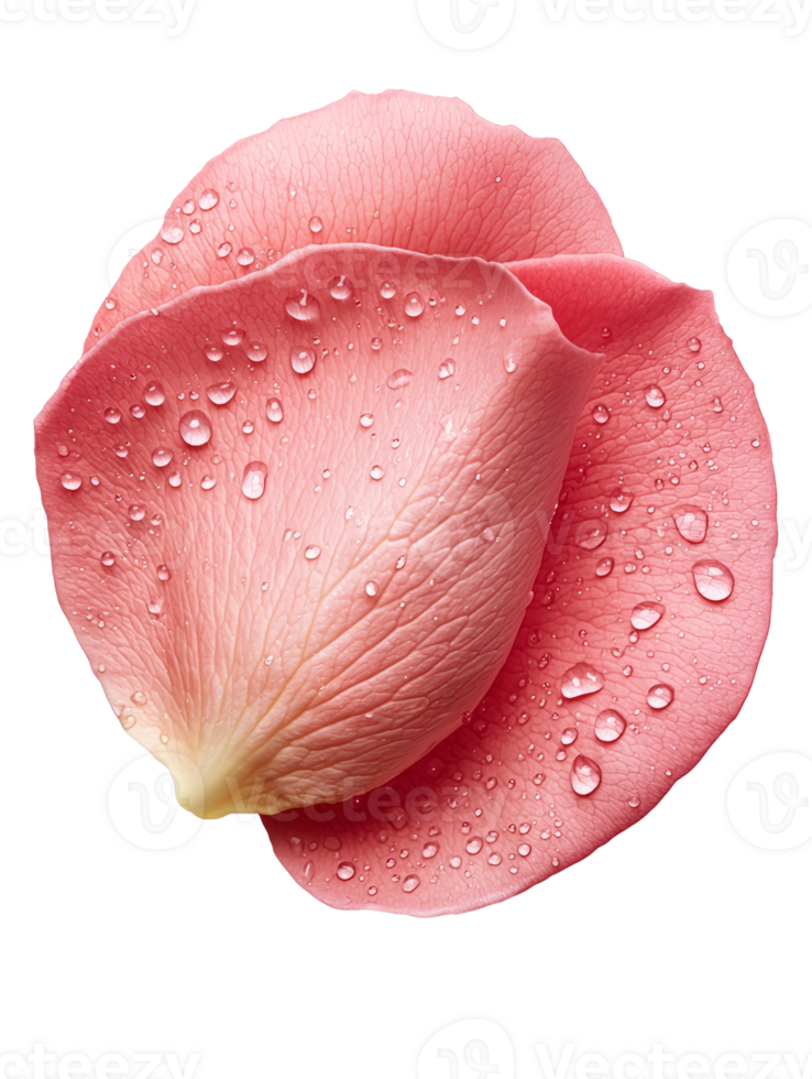 Delicate pink rose petals with water droplets create serene and fresh atmosphere png