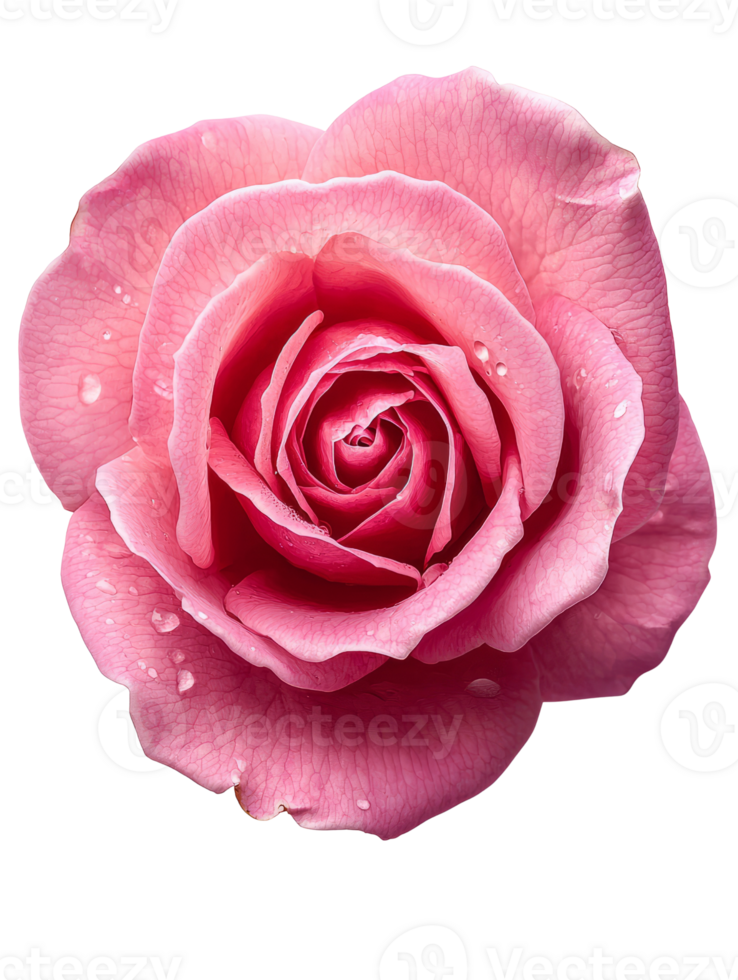 beautiful pink rose with delicate petals and water droplets png