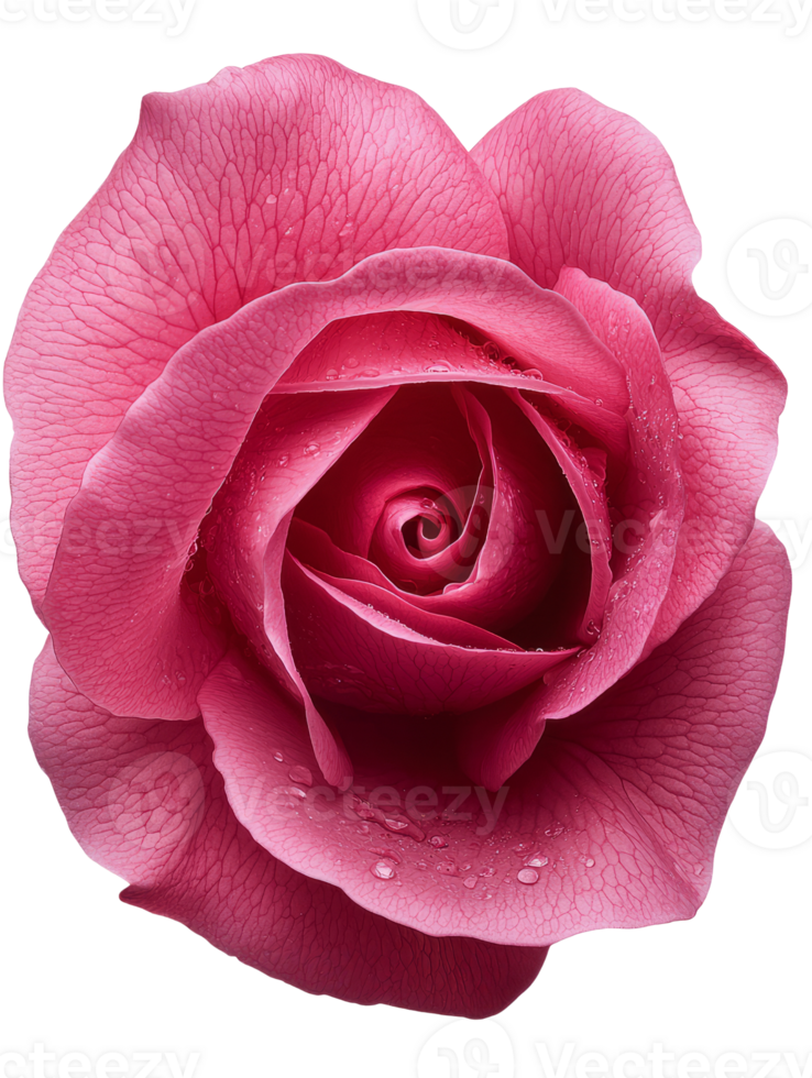 beautiful pink rose with delicate petals and water droplets png