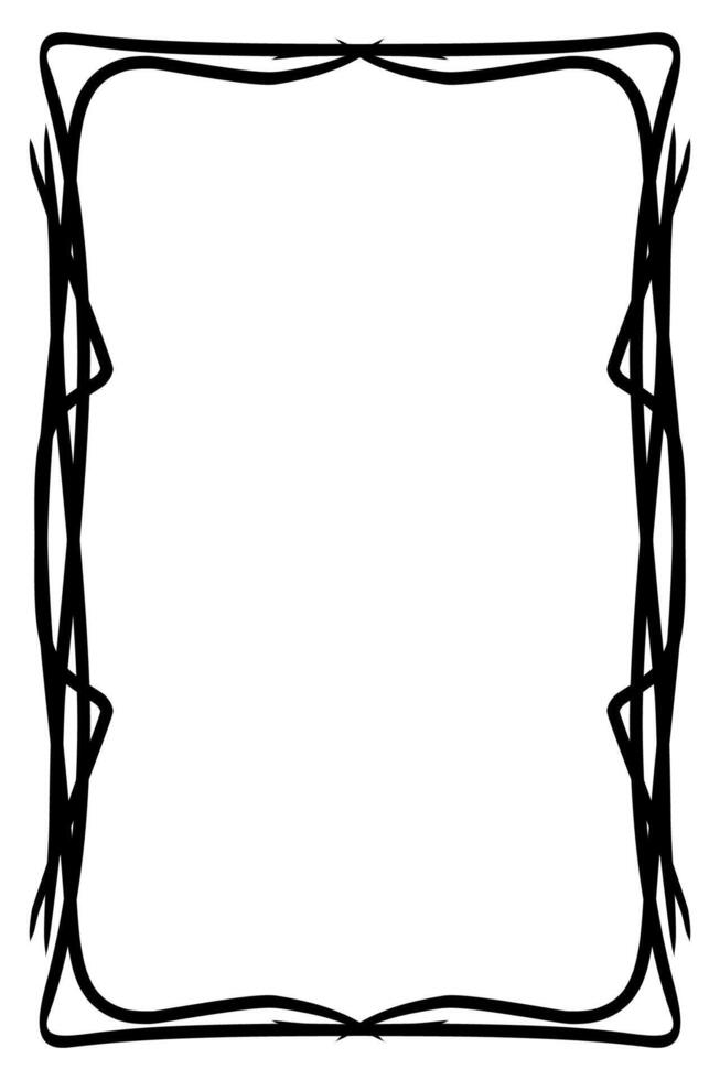 A black and white square frame with a border vector