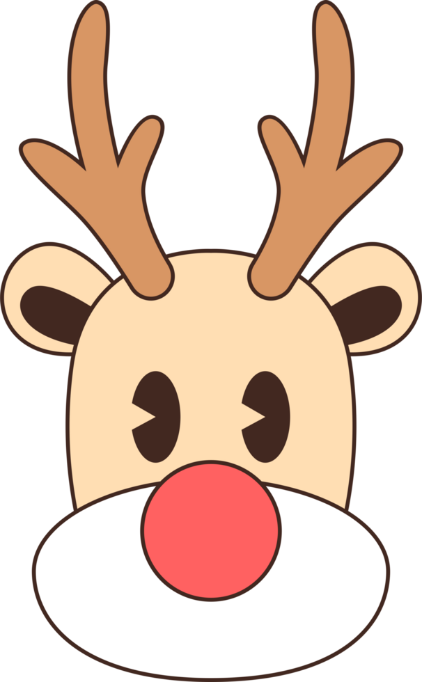 christmas reindeer with red nose png