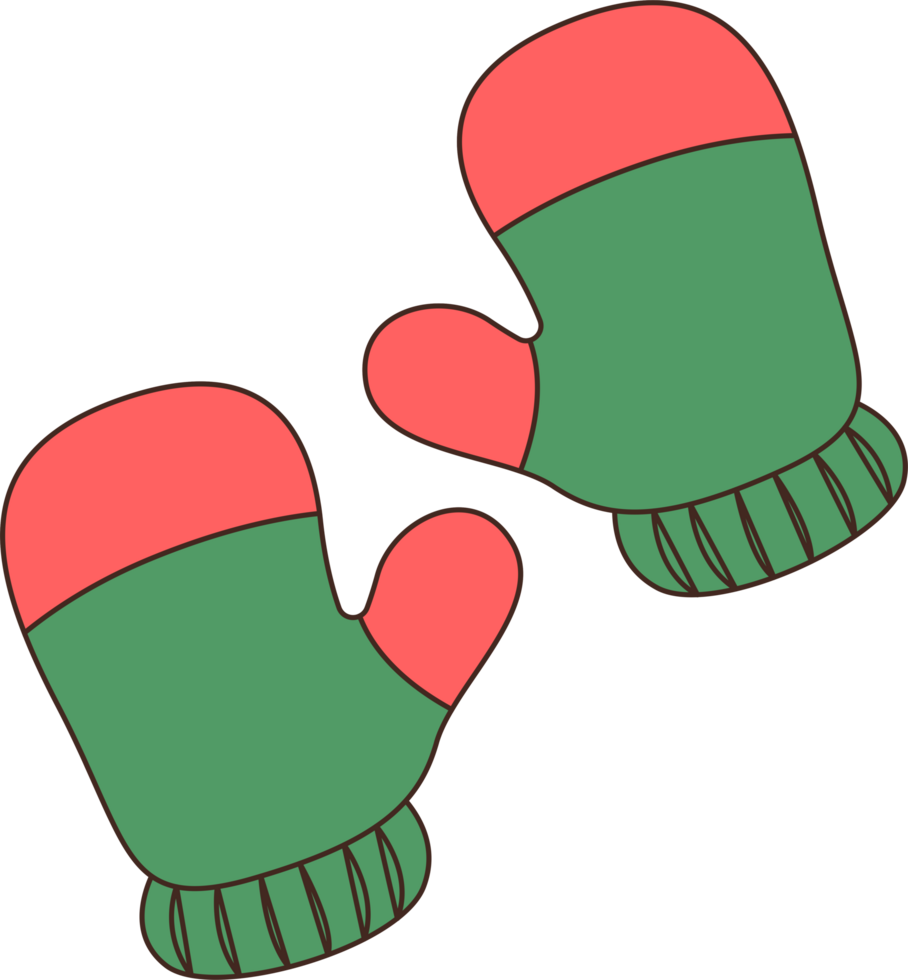 Christmas gloves illustration png