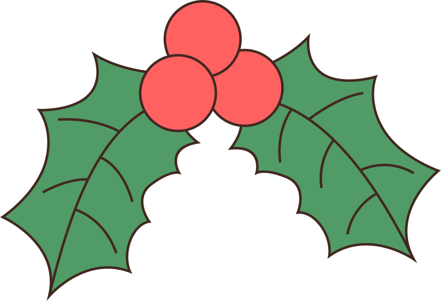 christmas holly leaves and berries png