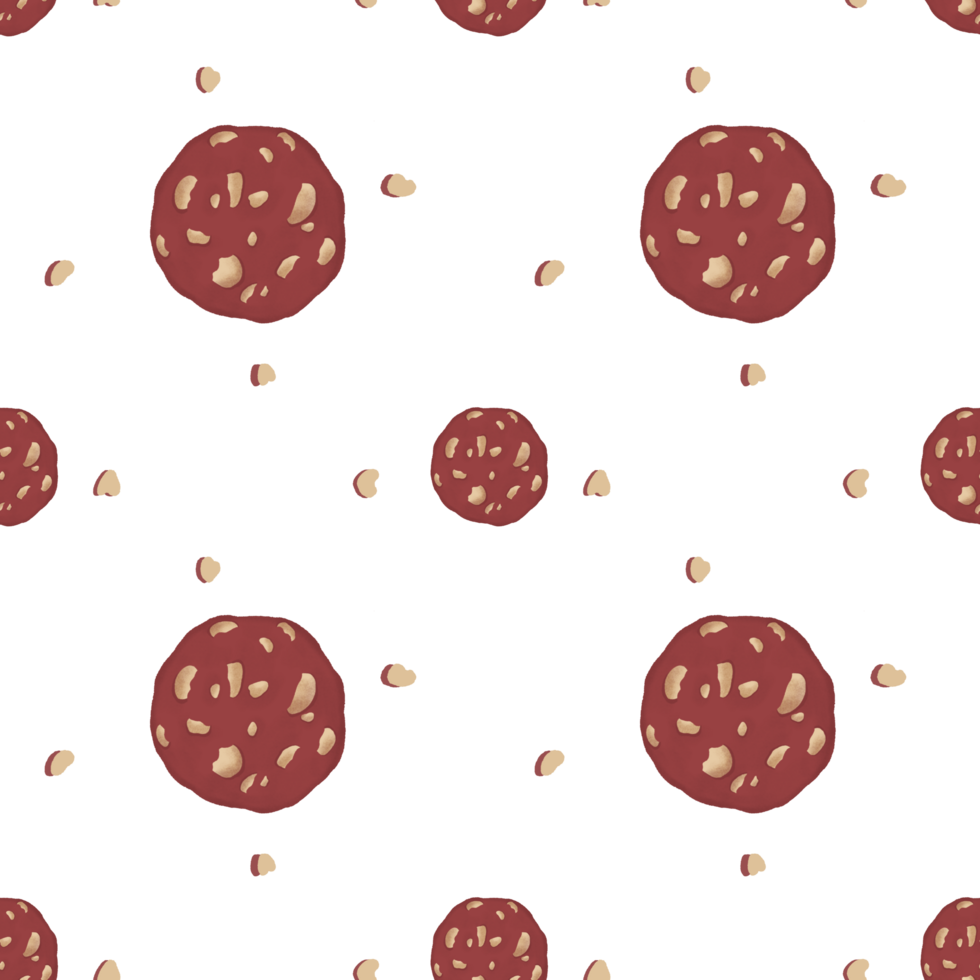 Red velvet and macadamia nuts cookie print pattern for printing, cutting, crafts Ideal, wall stickers and more decorate. png