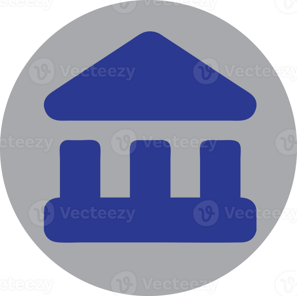 Bank symbol with round frame png