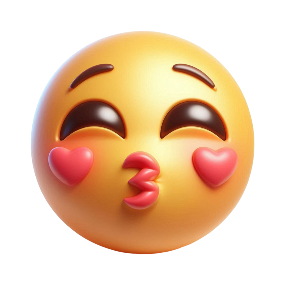 Kissing Face With Smiling Eyes Emoji on transparent png