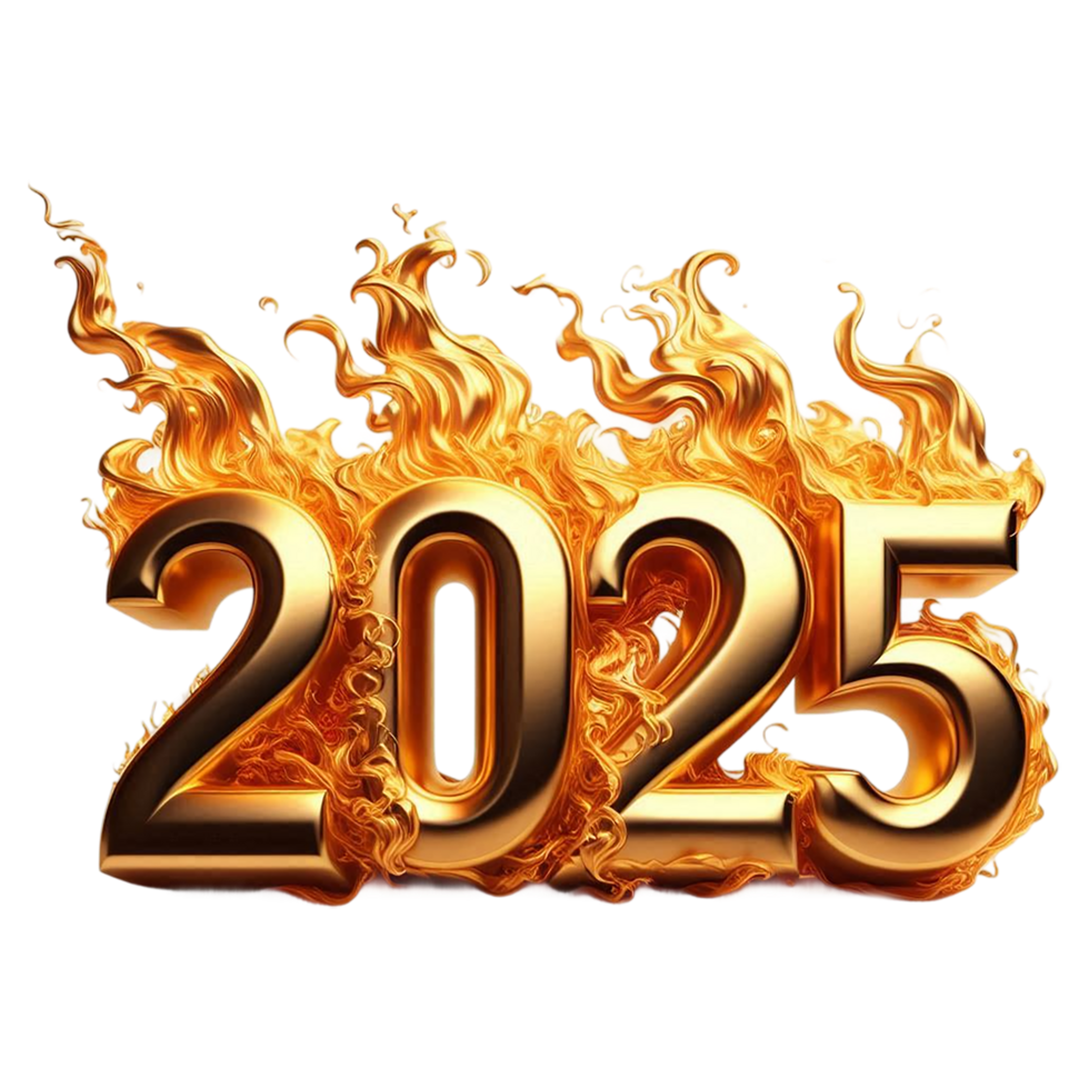 orange 2025 number, new year countdown 2025, vibrant new year 2025 png