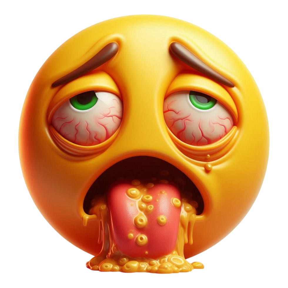 Nauseated Face Emoji on transparent png
