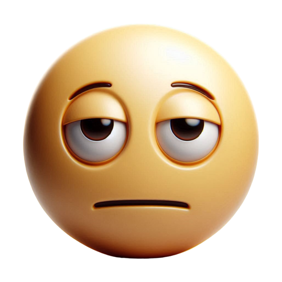 Expressionless Face Emoji Realistic 3d On transparent png