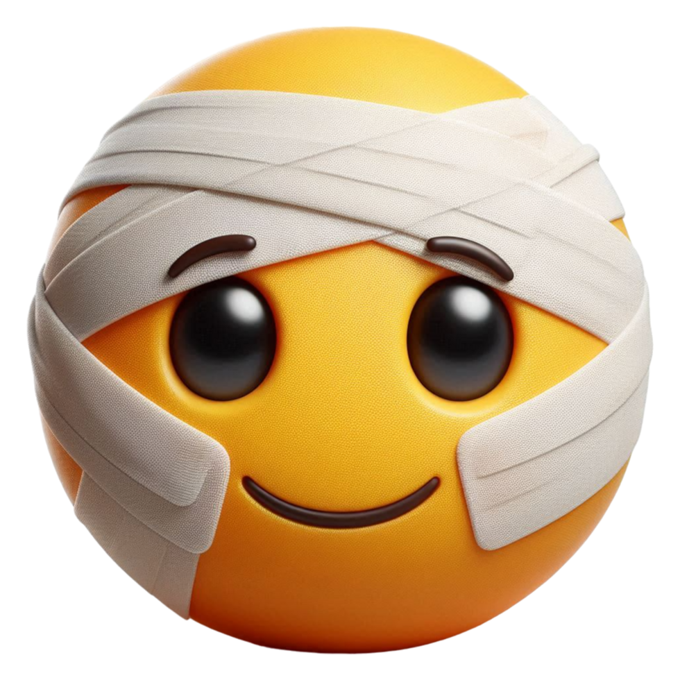 Face With Head Bandage Emoji Realistic 3d On Transparent, png