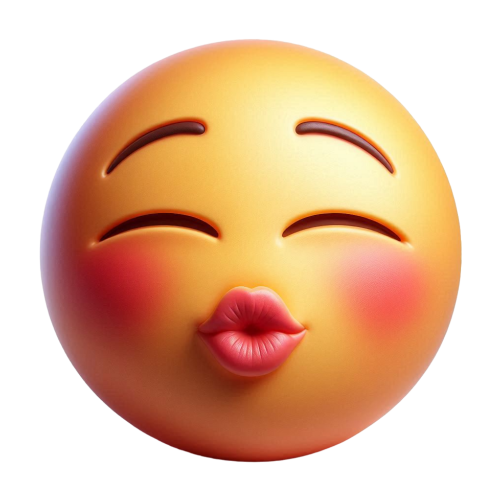Kissing Face With Closed Eyes Emoji on transparent png