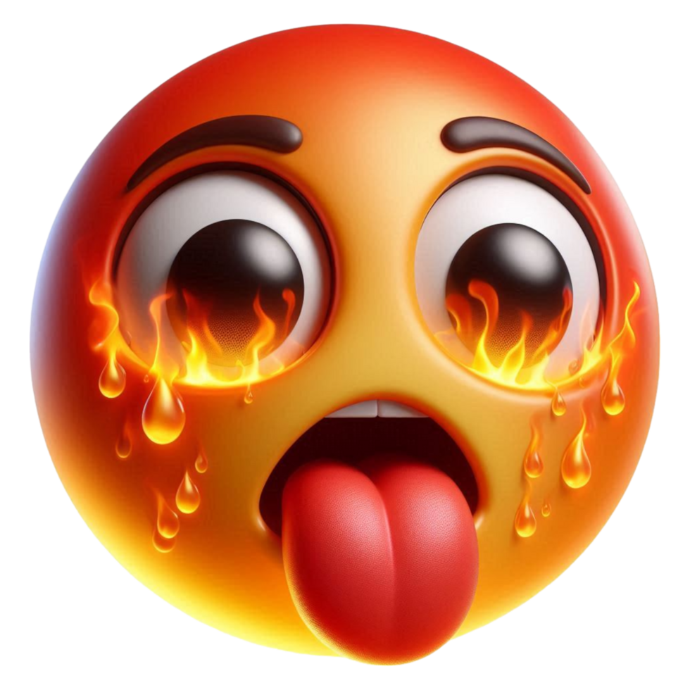 Hot Face Emoji Realistic on transparent background png