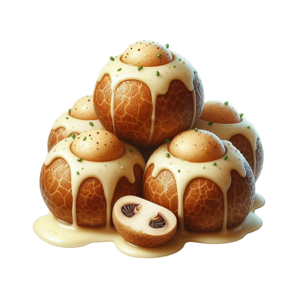 Stuffed Button Mushrooms on transparent png
