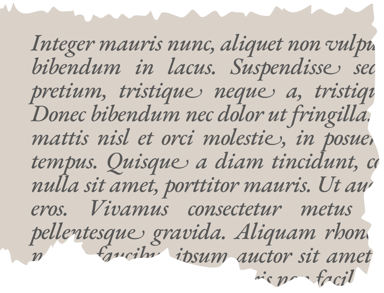 Torn Paper Design Element with Old Text Lorem Ipsum png