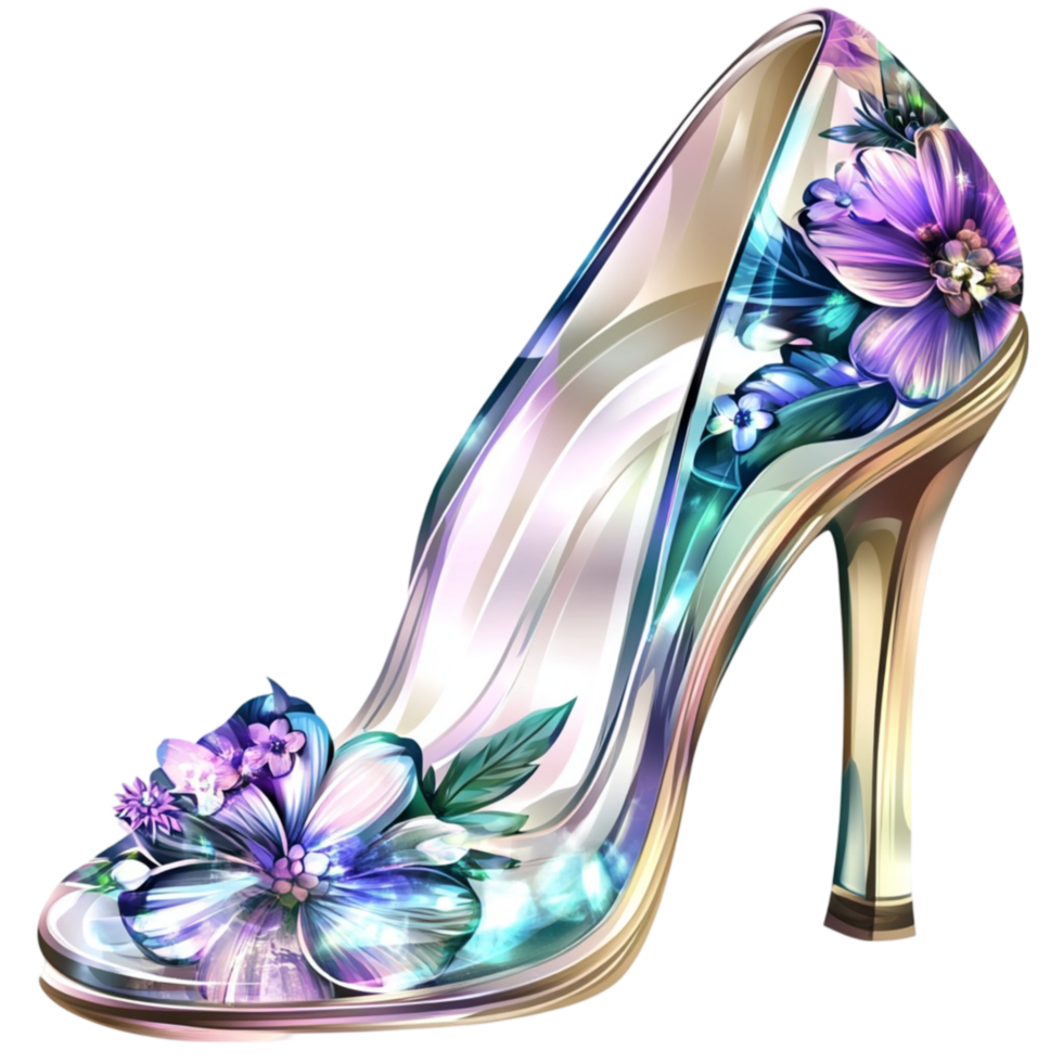 Cute Floral Shoe Illustration png