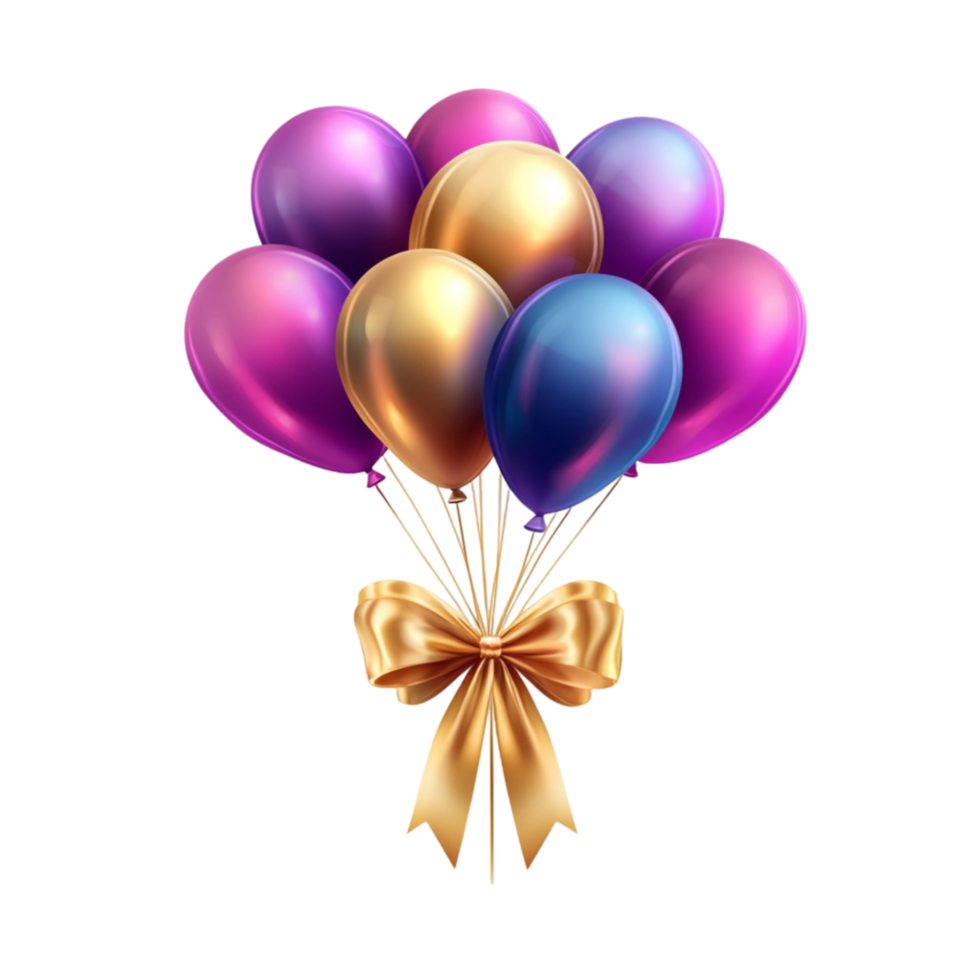 Vibrant Balloons Bouquet for Celebrations png