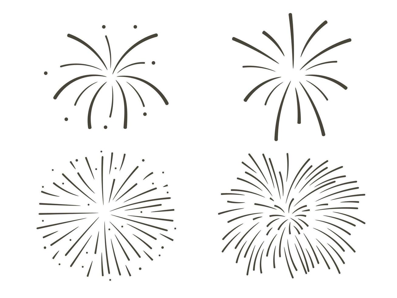Set of fireworks with sparks. abstract illustrations of fireworks vector