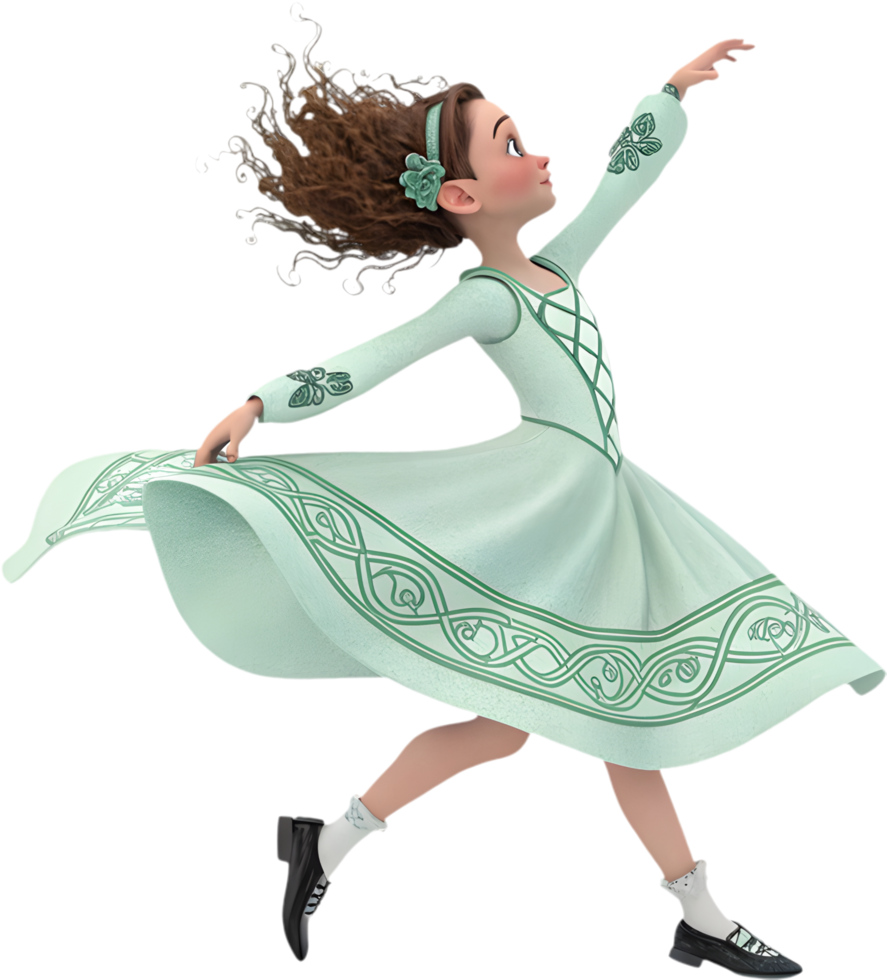 Beautifully Dressed Cartoon Girls at Festival Parade Celebrating Cutely. . png