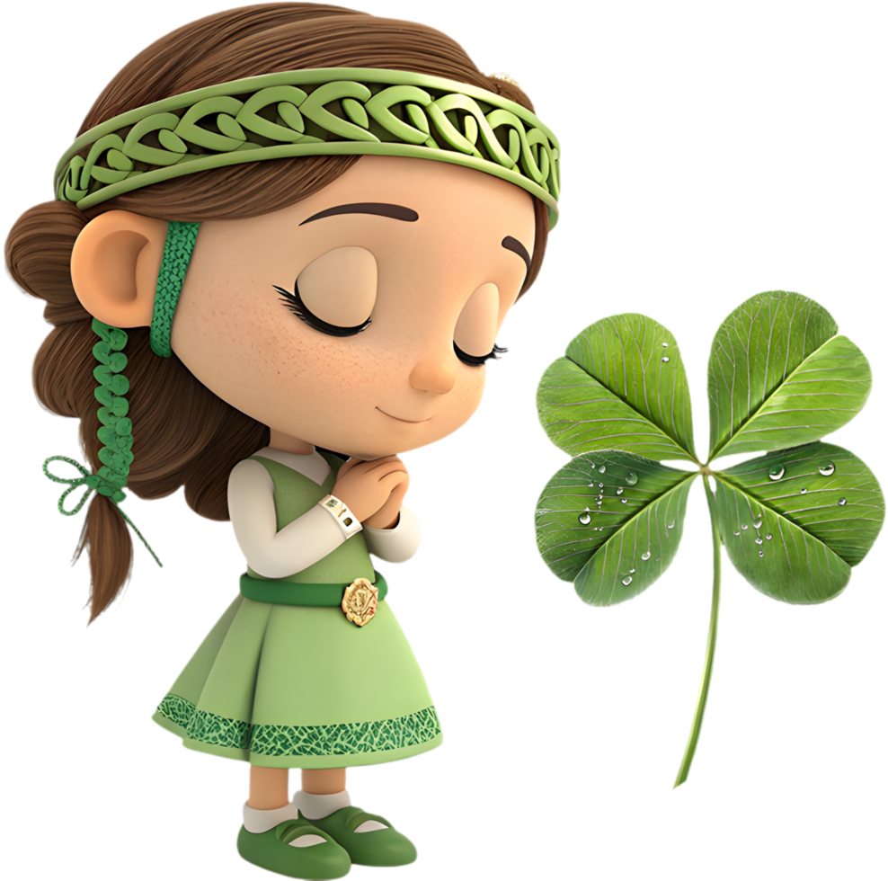 Cute St. Patricks Girls in Gorgeous Dresses Posing Beautifully. . png