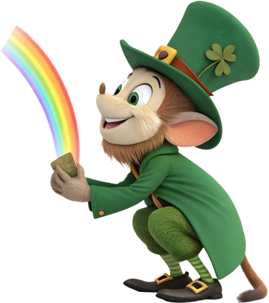 Beautiful Cartoon Pooka Celebrating St. Patricks Day in Style. . png