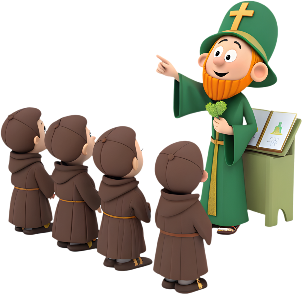 Saint Patrick Posing Elegantly for Festival Decoration and Celebration. . png