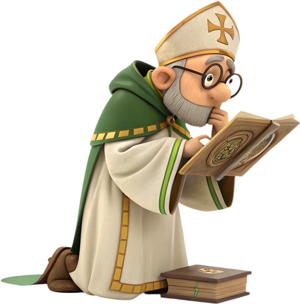 Saint Patrick Adorably Styled for St. Patricks Day Clipart. . png