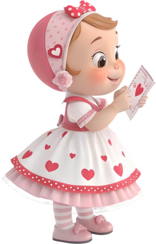 Adorable Baby Girl at Valentines Day Holiday Parade Fun. . png
