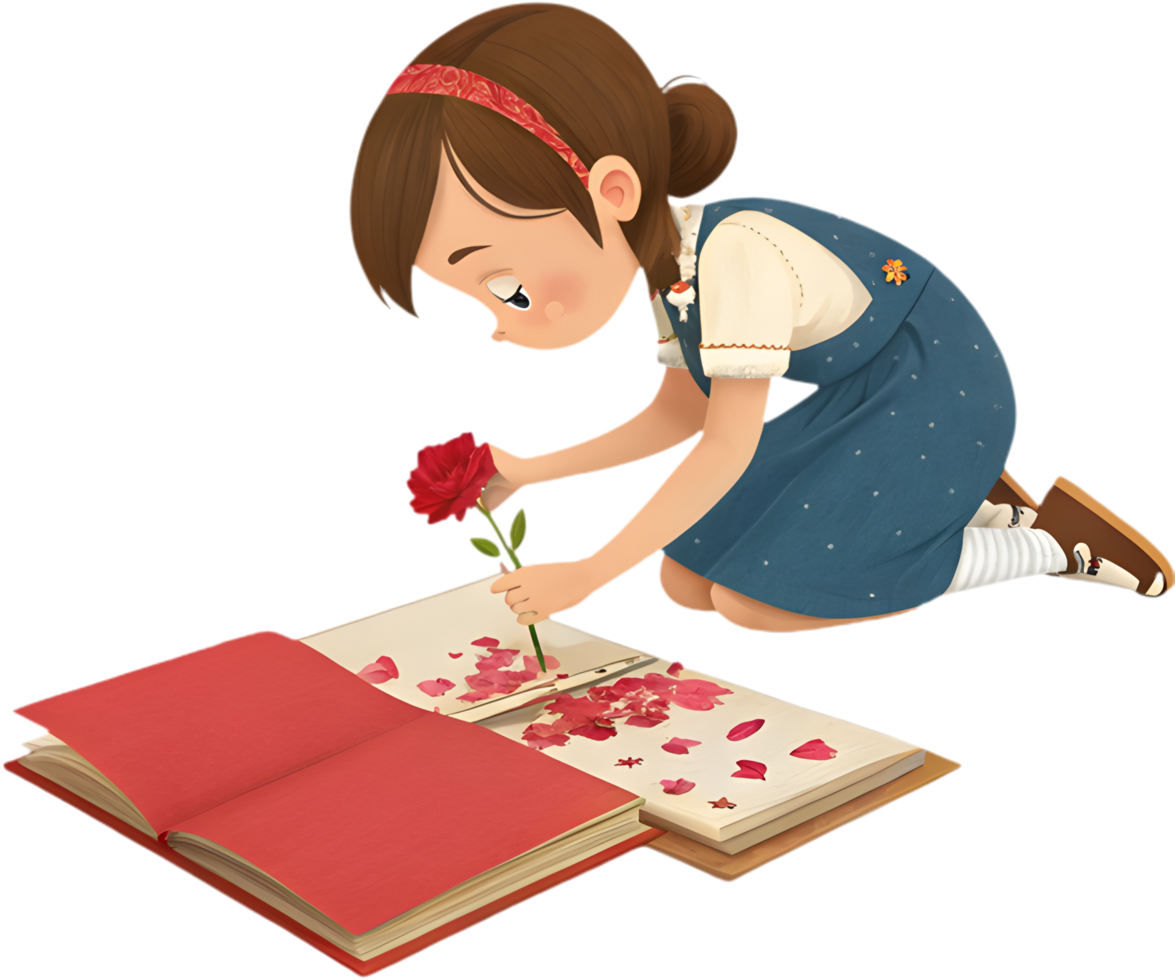 Cute Cartoon Girl Posing Beautifully at Valentines Baby Festival. . png