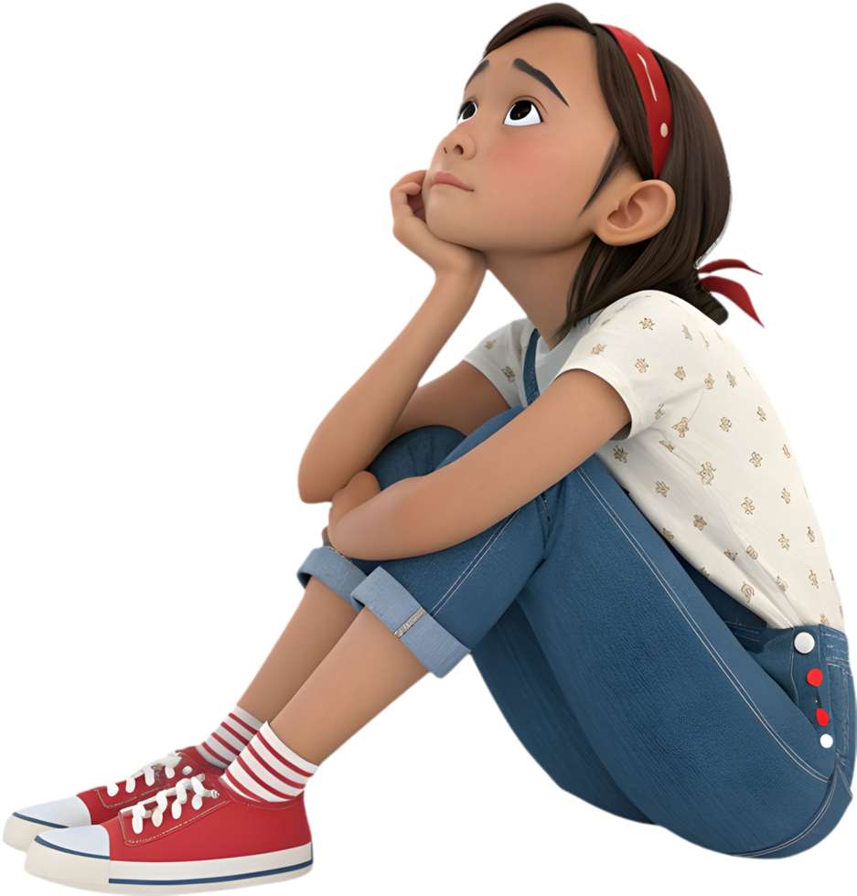 Stylish Cartoon Girl Posing Elegantly at Women s Day Festival. . png