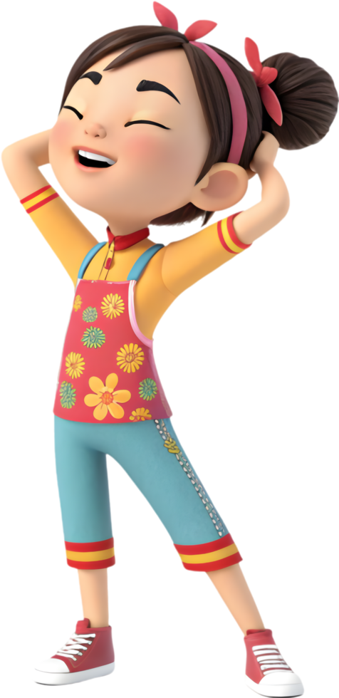 Cartoon Style Girl Relaxing at Women s Day Celebration Projects. . png
