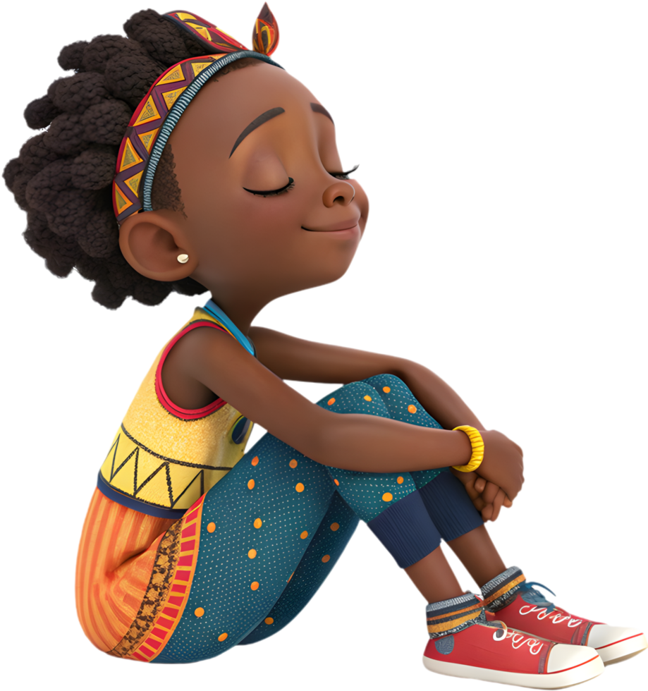 Cute Cartoon Girl Posing Beautifully at Women s Day Festival. . png