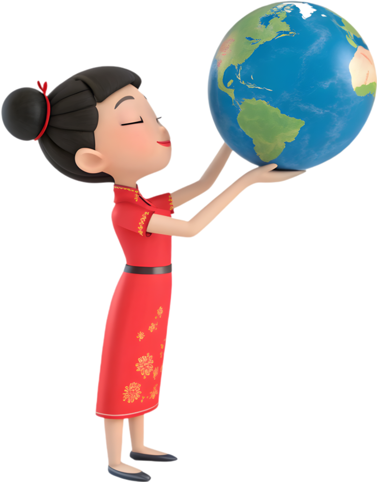 Cute Cartoon Girl Styled for Women s Day Decoration Projects. . png