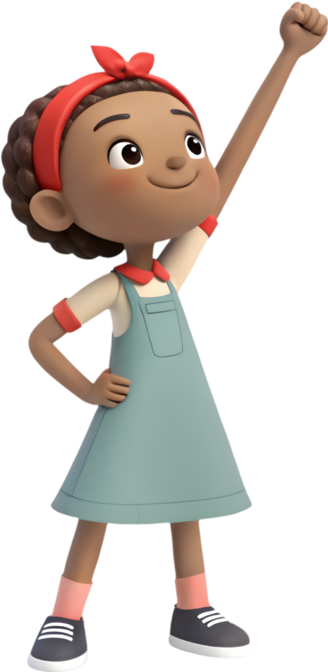Beautifully Dressed Cartoon Girl for Women s Day Festival Parade. . png