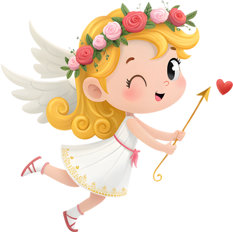 Lovely Cupid Kawaii Girl Cartoon Perfect for Clipart. . png