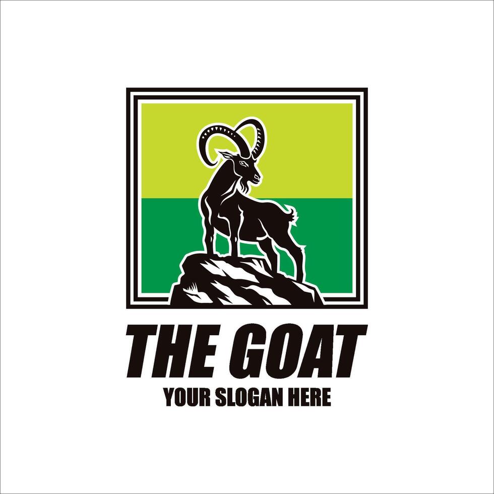 Goat logo design goat farm illustration cattle livestock silhouette retro vector
