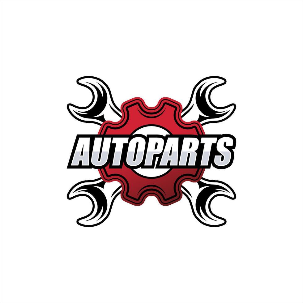 Simple Car Repair Logo. Minimal Gear and Car Logo Icon Symbol Design Inspiration. vector