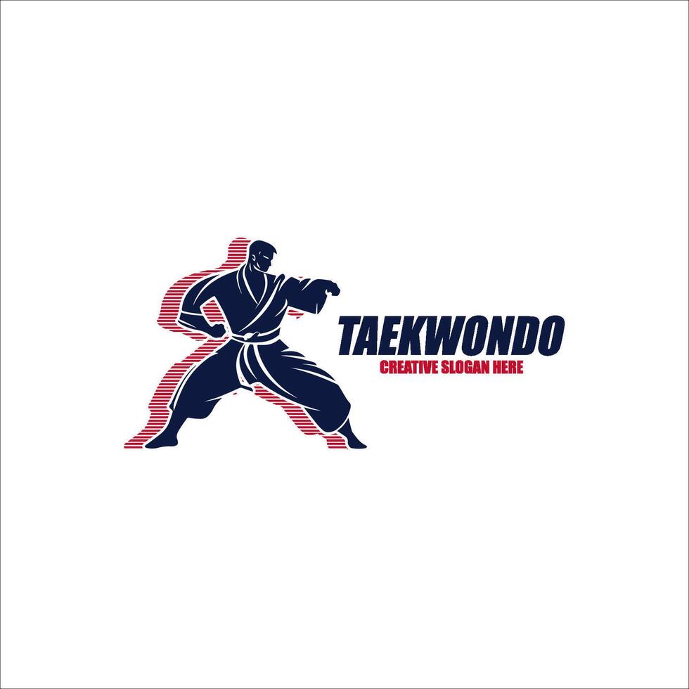 martial arts or karate with kicking style logo design inspiration vector