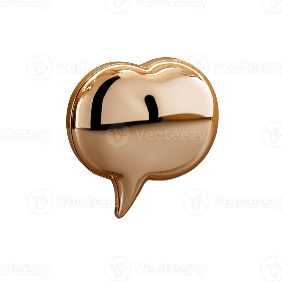 Gold Speech Bubble Icon on Transparent Background for Communication Design png