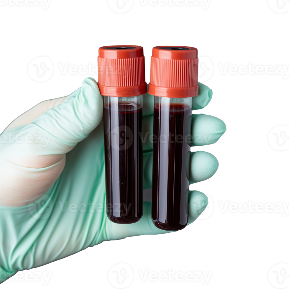 Blood Sample Collection in Laboratory Tubes with Transparent Background png