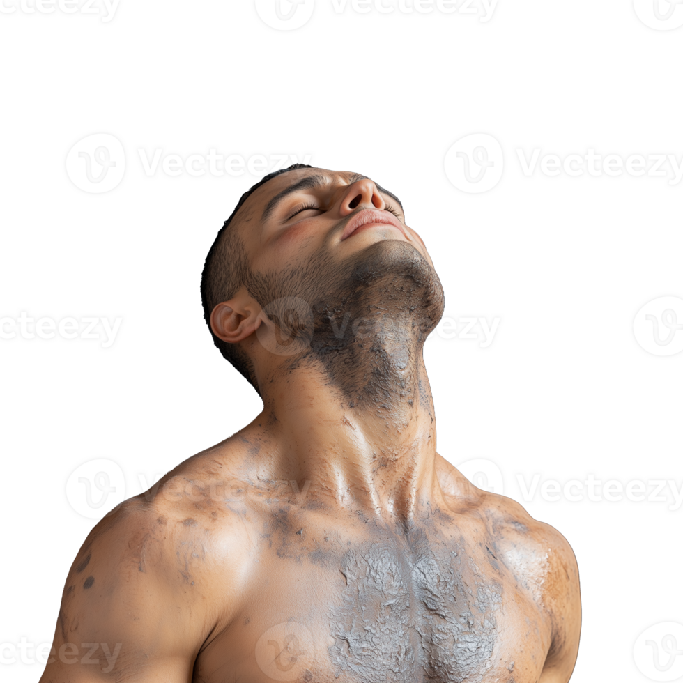Male Figure with Artistic Body Paint on Transparent Background png