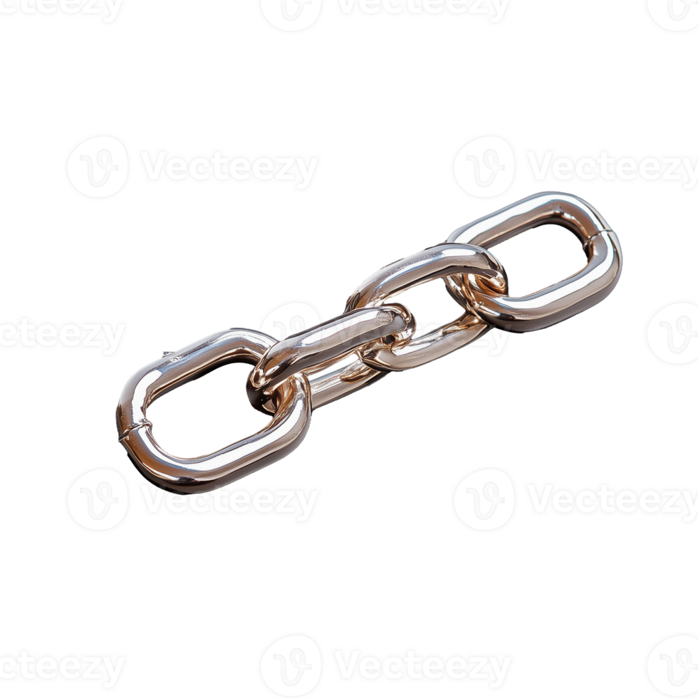 Metallic chain link design with transparent background for versatile graphic use png