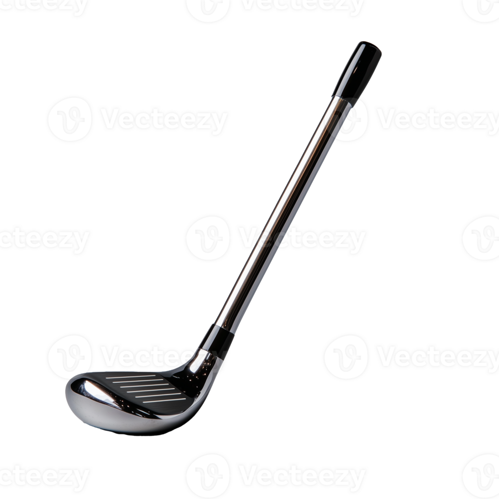 Golf club with sleek design and shiny finish on transparent background png
