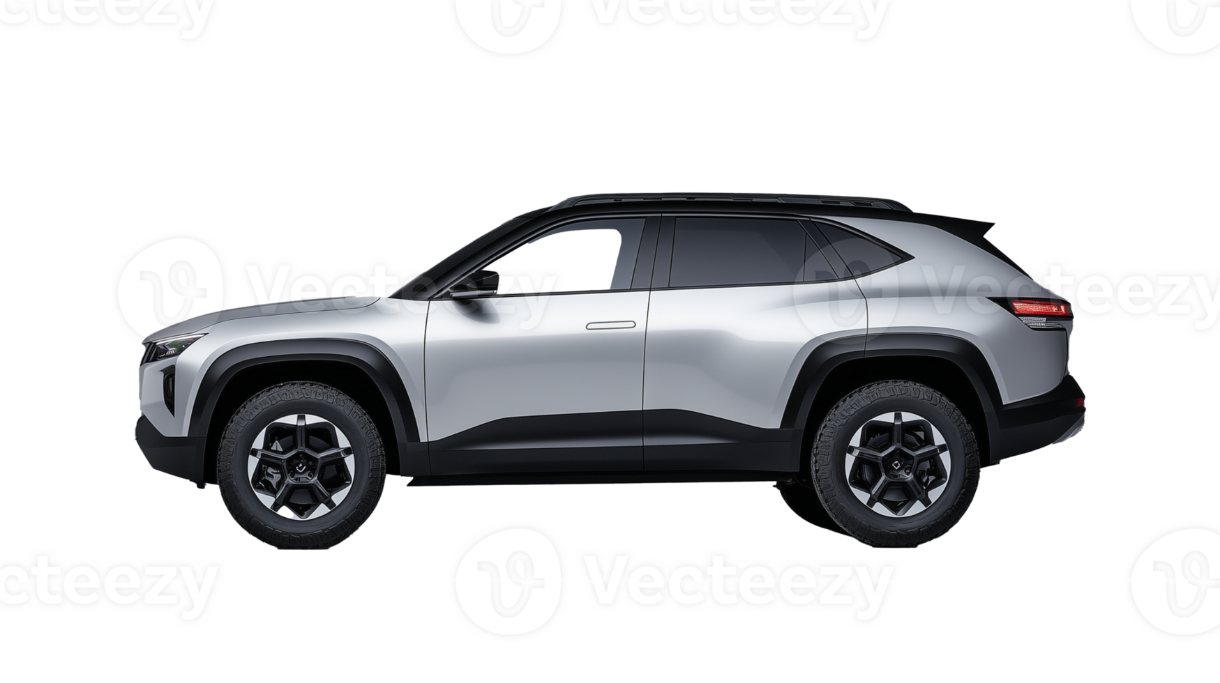 Modern electric SUV side view with transparent background for versatile design use png