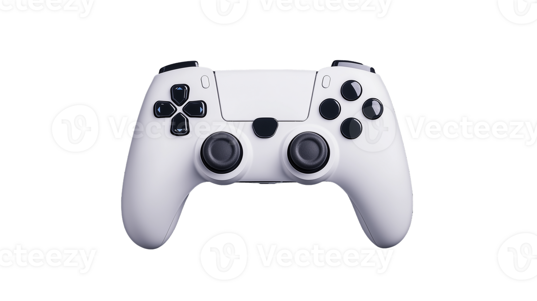 White gaming controller on transparent background for versatile design use png