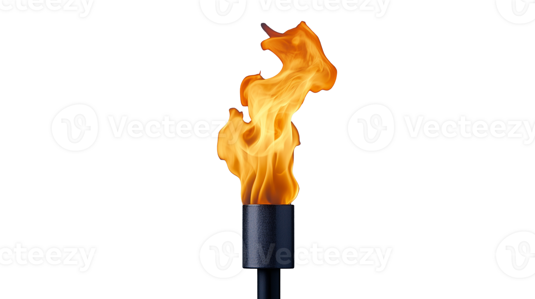 Torch flame blazing with vibrant colors on transparent background png