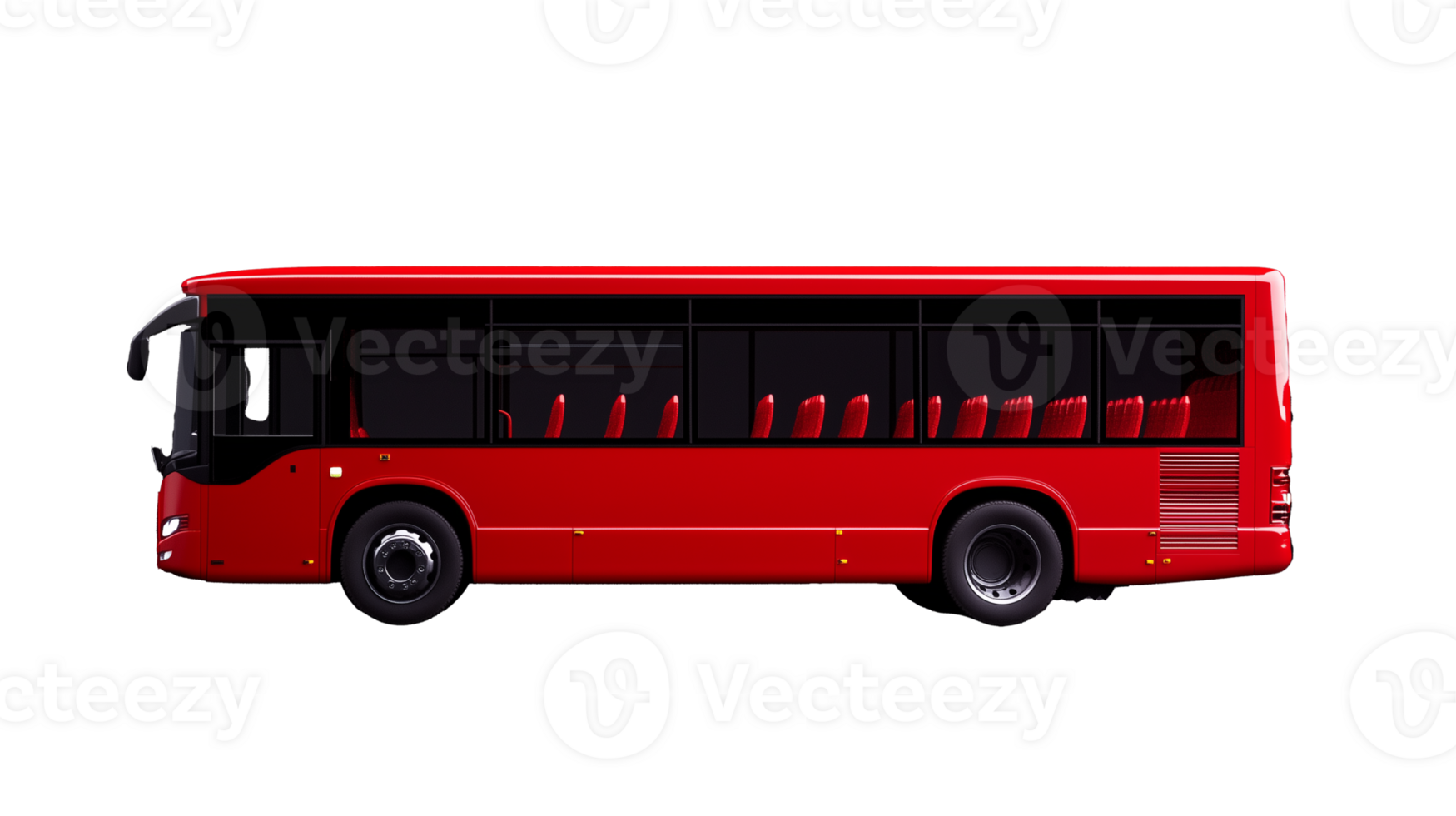 Red City Bus with Transparent Background for Graphic Design Use png