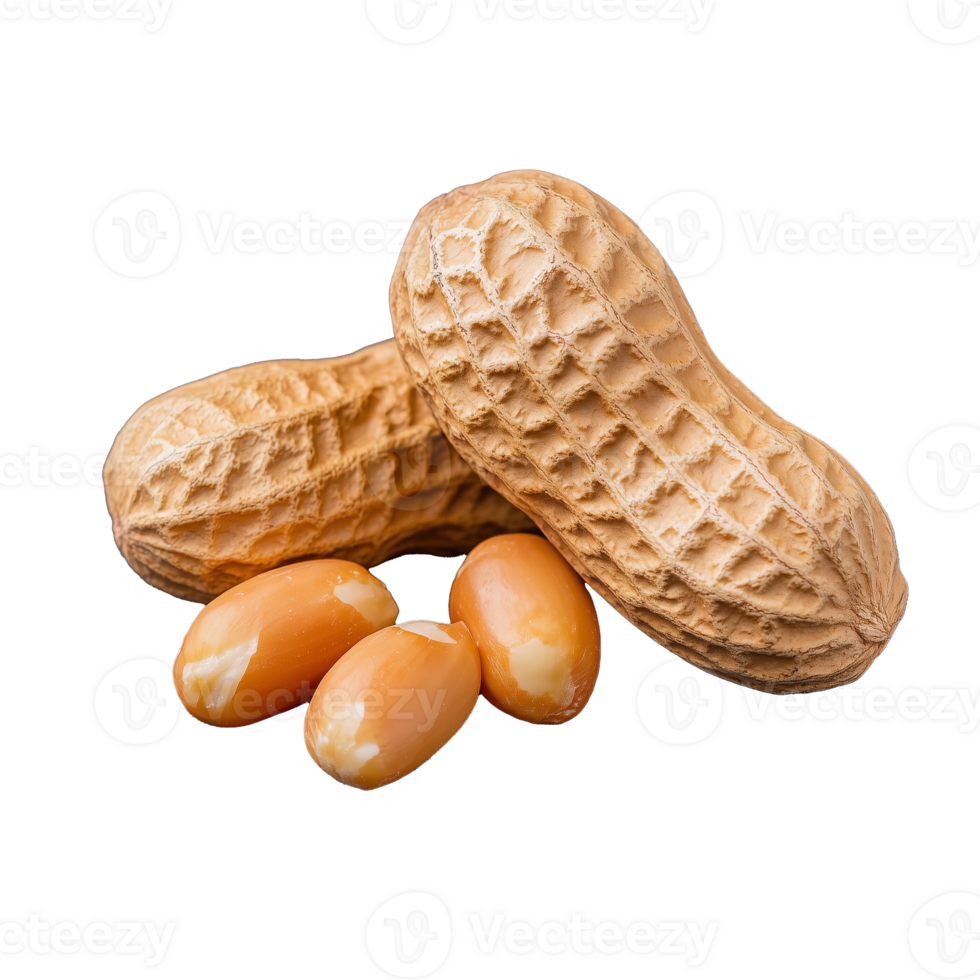 Raw peanuts in shells and kernels on a transparent background png