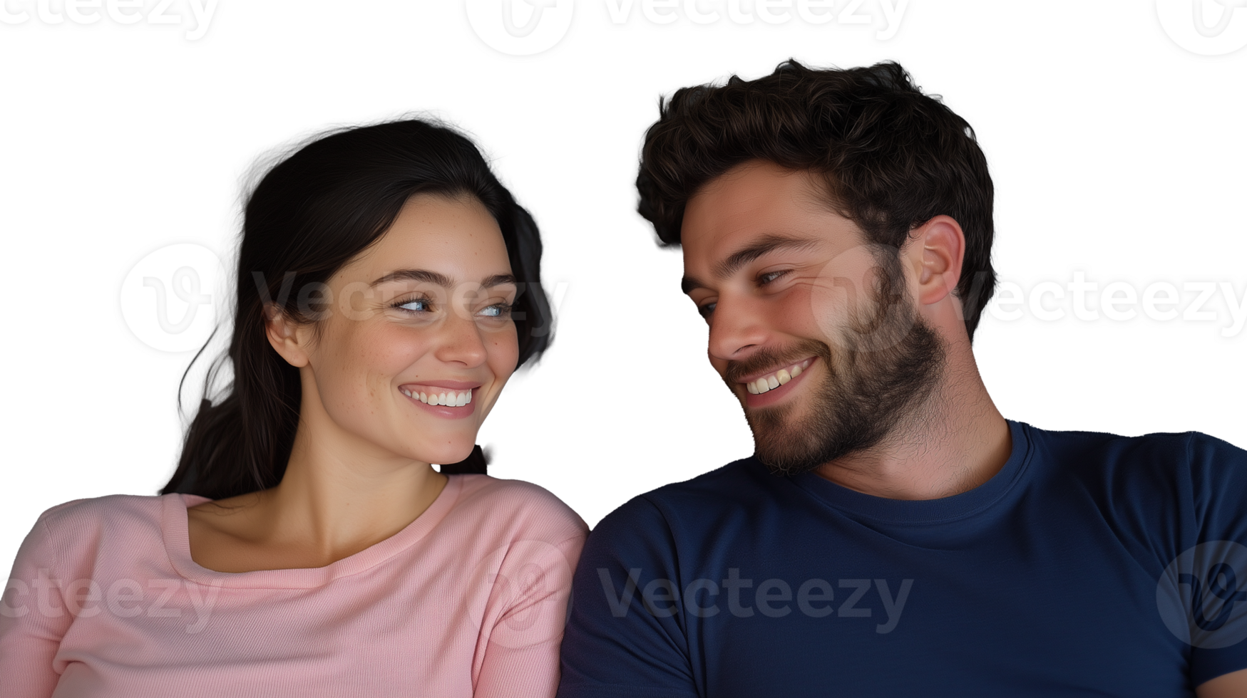 Smiling couple sharing joyful moments with transparent background png